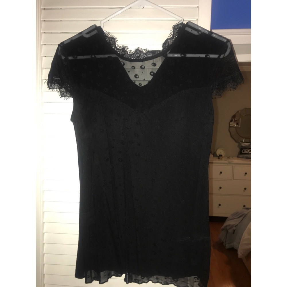 Eyelash Lace Trim Blouse